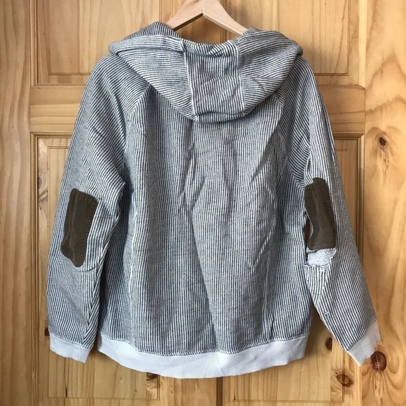 Vintage Hurley distressed elbow patch double button front hoodie size large - Picture 9 of 10